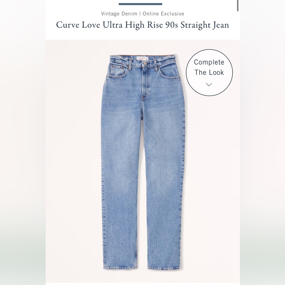 Abercrombie & Fitch Curve Love Ultra High Rise 90s Straight Jean